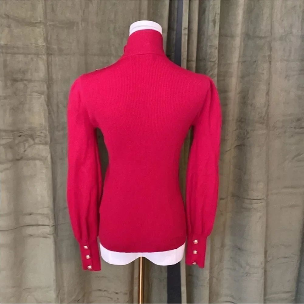 Ralph Lauren black label Red Turtleneck Sweater with Button Detail, S - Picture 12 of 14